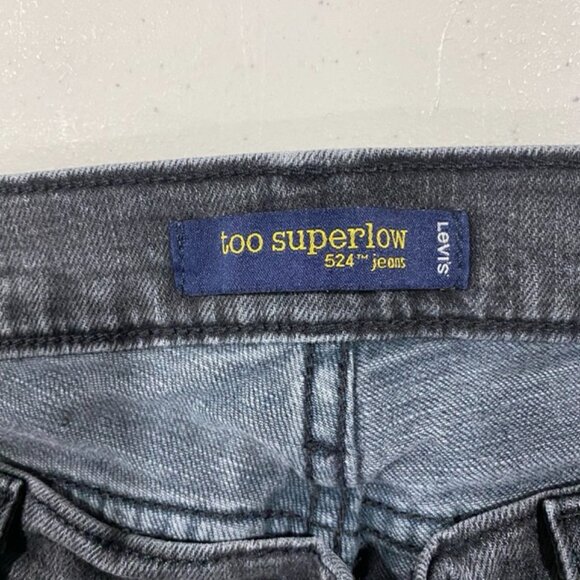 Levi's Vintage 524 Too Superlow Skinny Jeans Black/Grey Size 7 - Picture 4 of 14